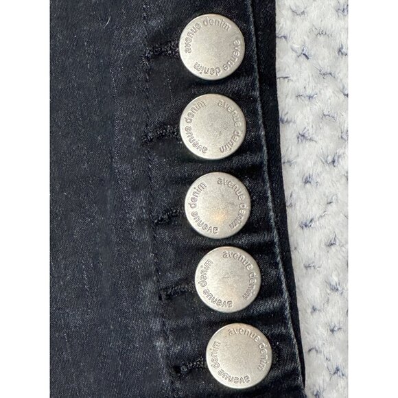 Avenue Denim Womens Black Jeans Size 30 Stretch Decorative Button Detail Pockets - Picture 5 of 11